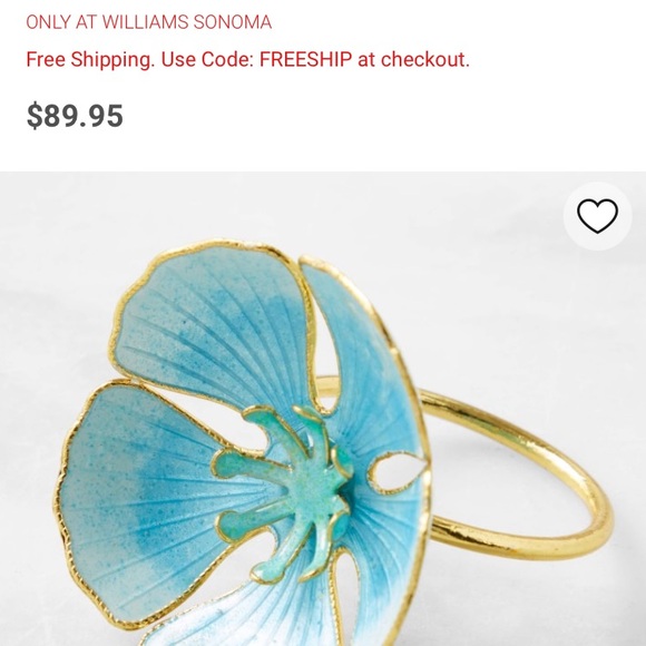 Williams Sonoma Cloisonné Spring Blossom Napkin Rings, Set of 4 NWT - Picture 8 of 13